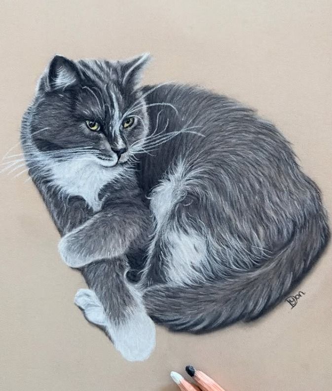 Op maat gemaakte pastel tekening