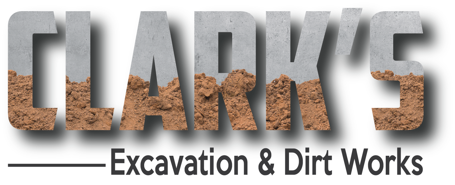 A logo for clark 's excavation and dirt works