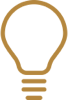 A light bulb with three lines coming out of it on a white background.