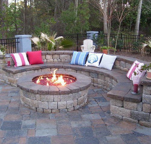 Paver patio with seating and fire pit in St. Charles MO