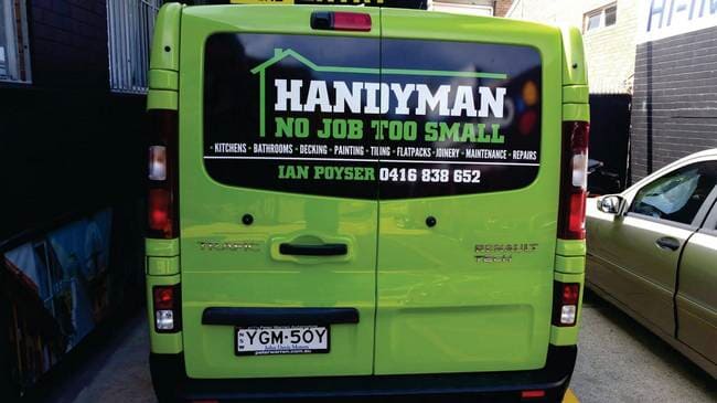 Handyman Rear — Vehicle Signage, Wraps, Printing, Graphics in Newcastle, NSW