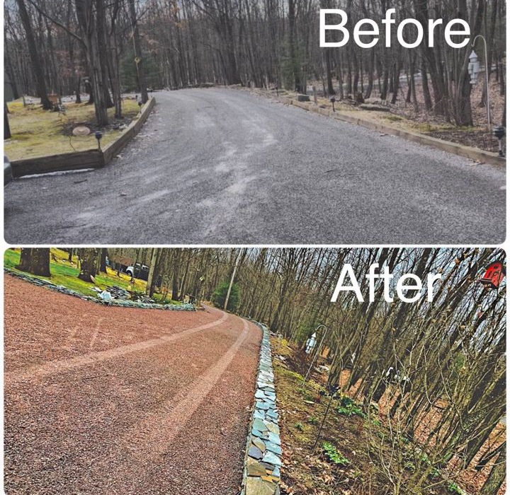 Gravel ground texture with small, gray stones and dirt.