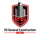 Logo for ES General Construction: Shield with skyscrapers and