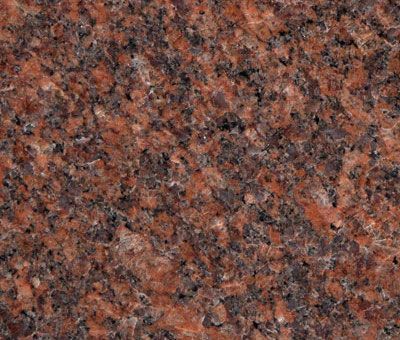 Red granite with black and brown speckles.