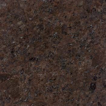 Brown granite countertop with dark and light speckled pattern.