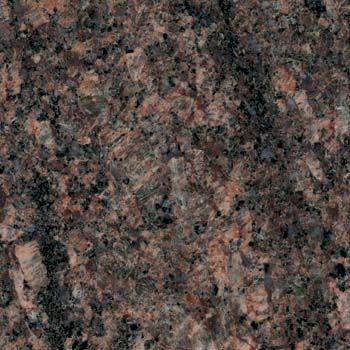 Brown and black granite countertop with mottled texture.
