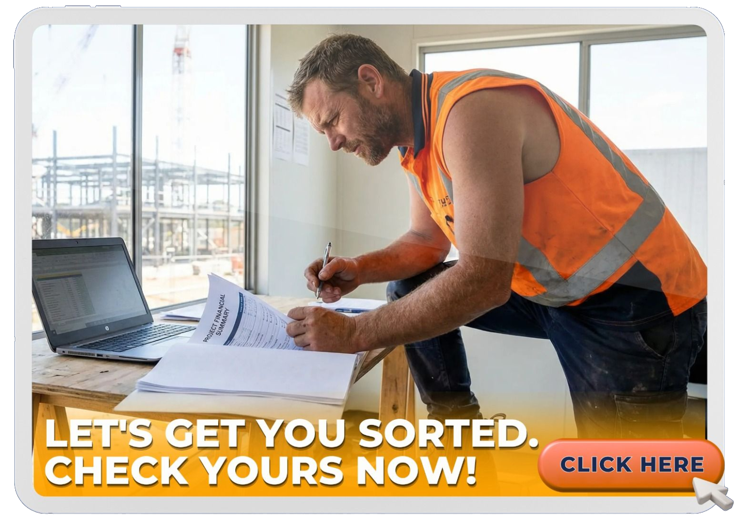 A Group of Construction Workers in Safety Vests and Hard Hats Smiling — Tradie Books Australia In Port Kennedy, WA