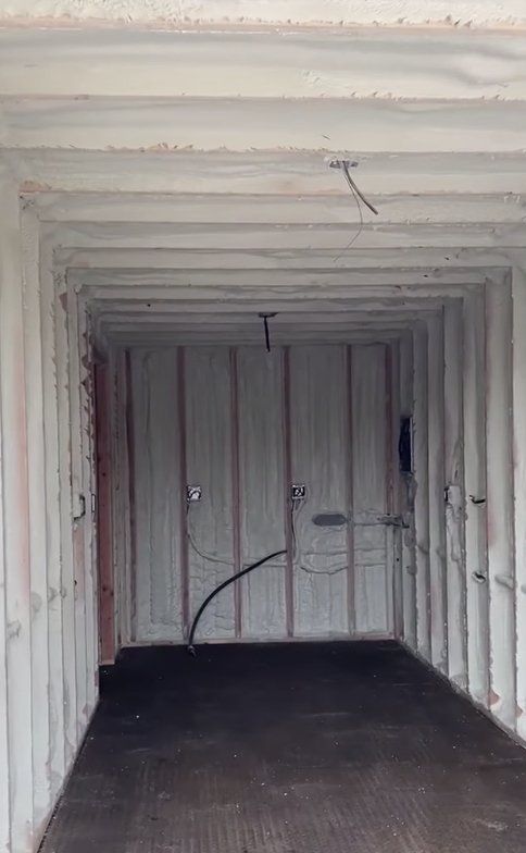 metal shipping container with dense closed cell spray foam near Clarksville, Tn