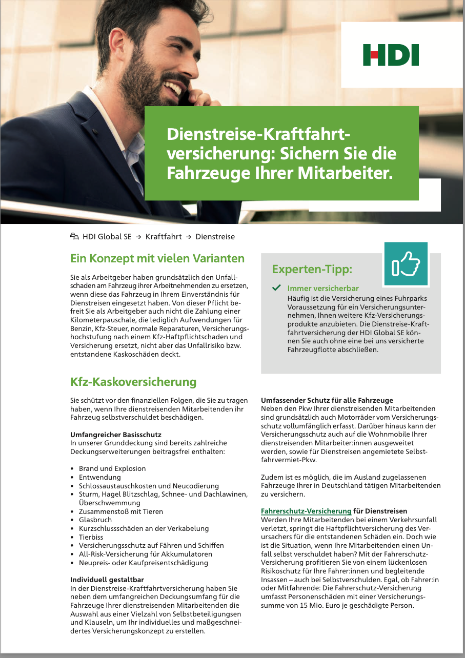 2-serve HDI Osnabrück Dienstreise-Kraftfahrzeugversicherung