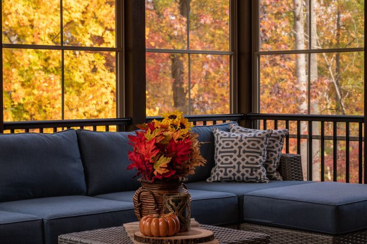Porch Enclosure View in Autumn