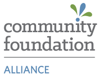 The Community Foundation Alliance logo with gray text above a horizontal line and blue 