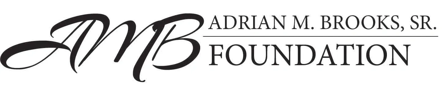 Logo for the Adrian M. Brooks, Sr. Foundation, featuring a stylized cursive 