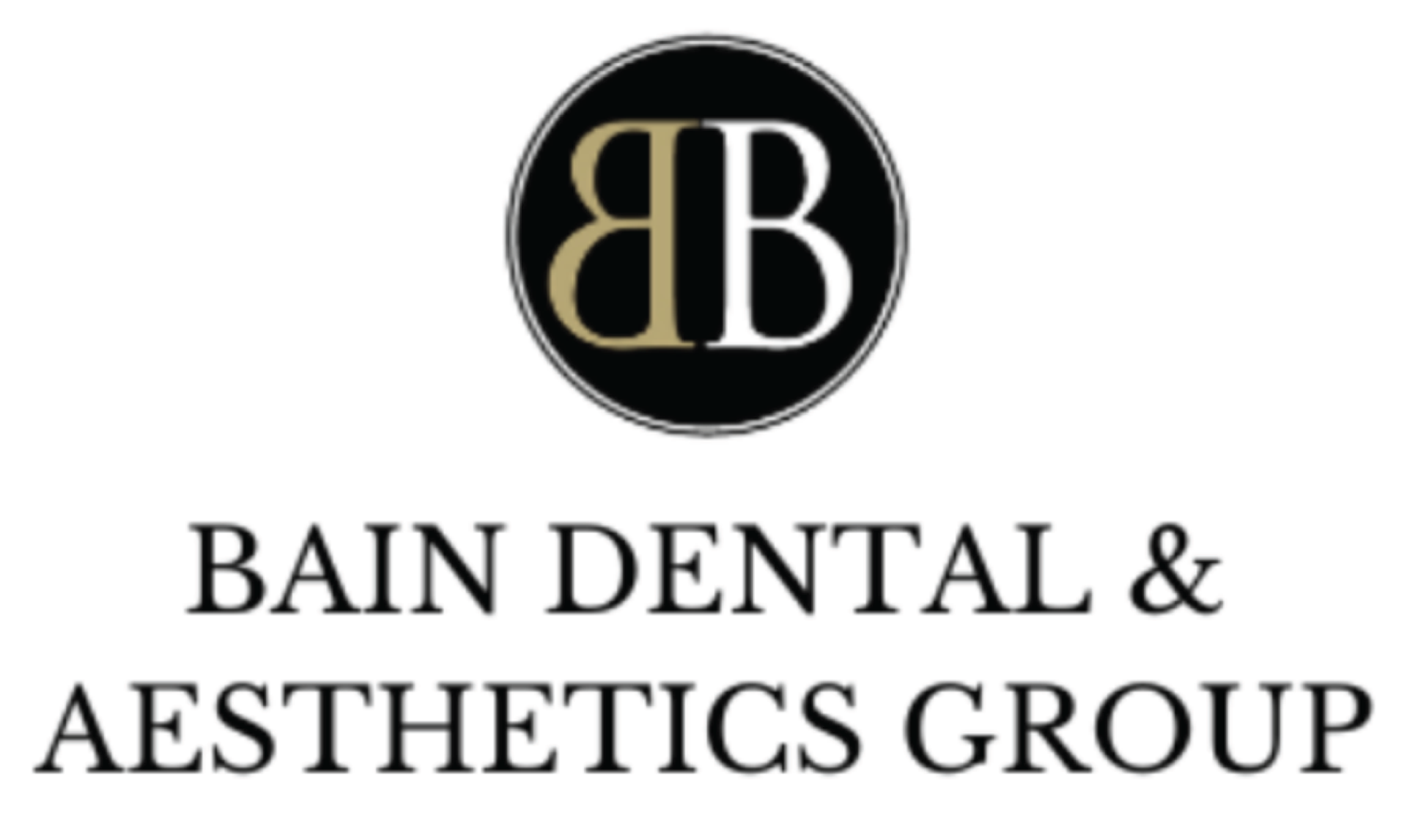 A logo for bain dental and aesthetics group