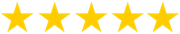 Five gold stars arranged in a row, each with a slightly blurred yellow gradient.
