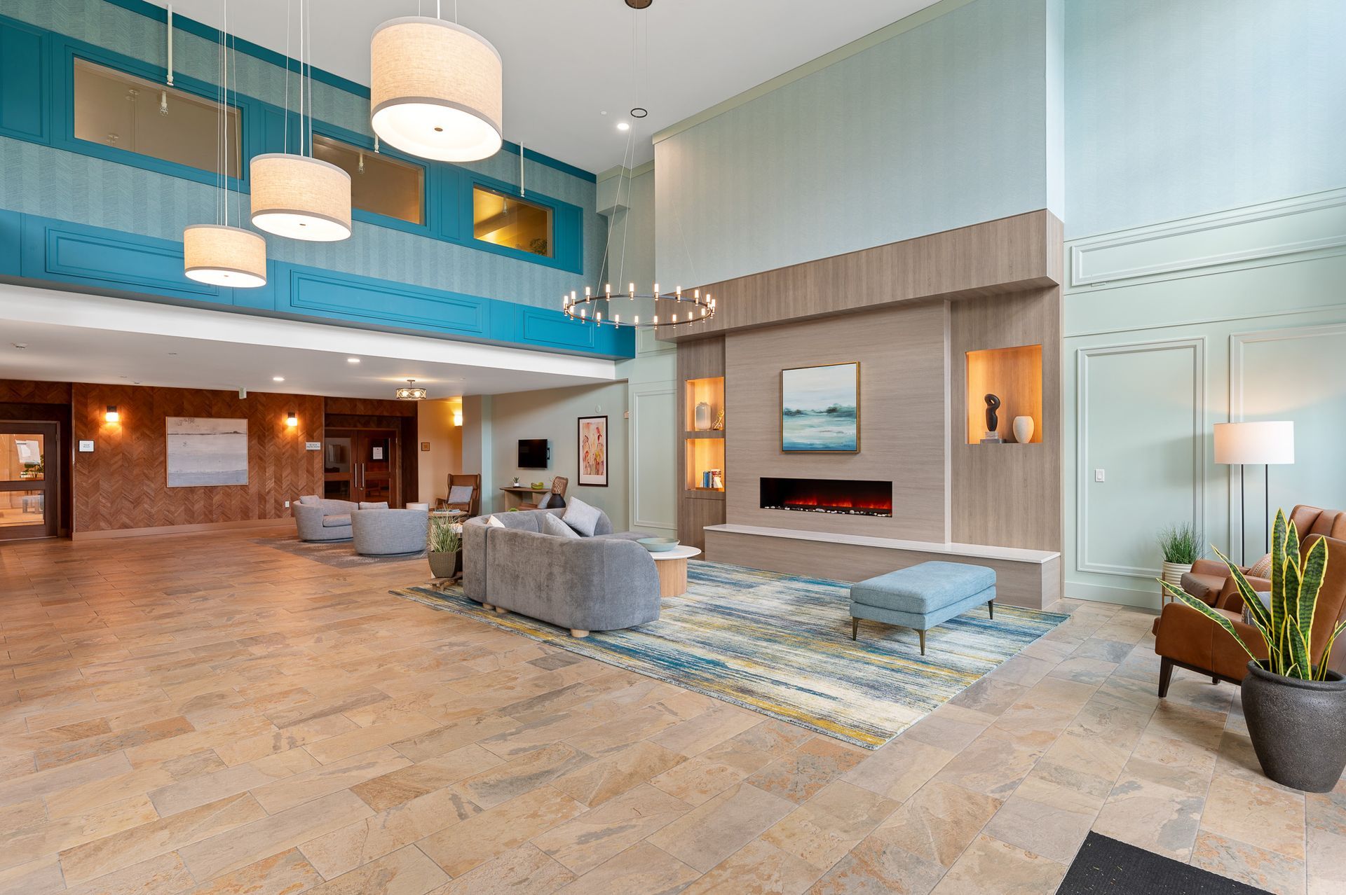 Photo of the lobby at the entrance to the apartments