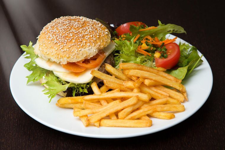 burger and fries