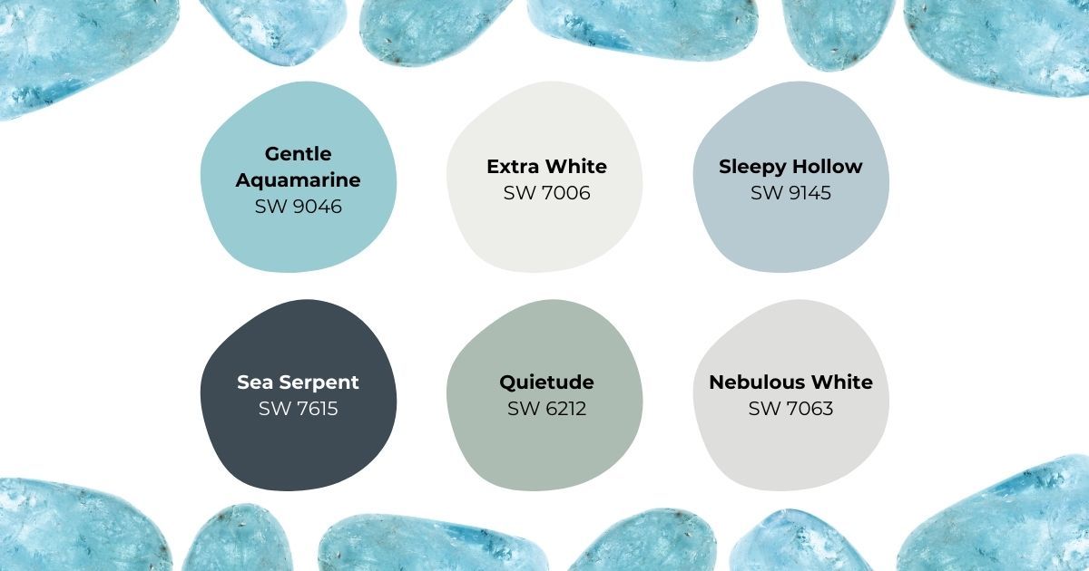 Aquamarine gemstone inspired palette by Sherwin-Williams