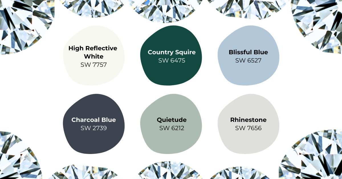 Diamond gemstone inspired color palette by Sherwin-Williams