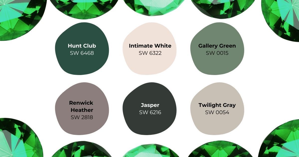 Emerald inspired color palette by sherwin-williams