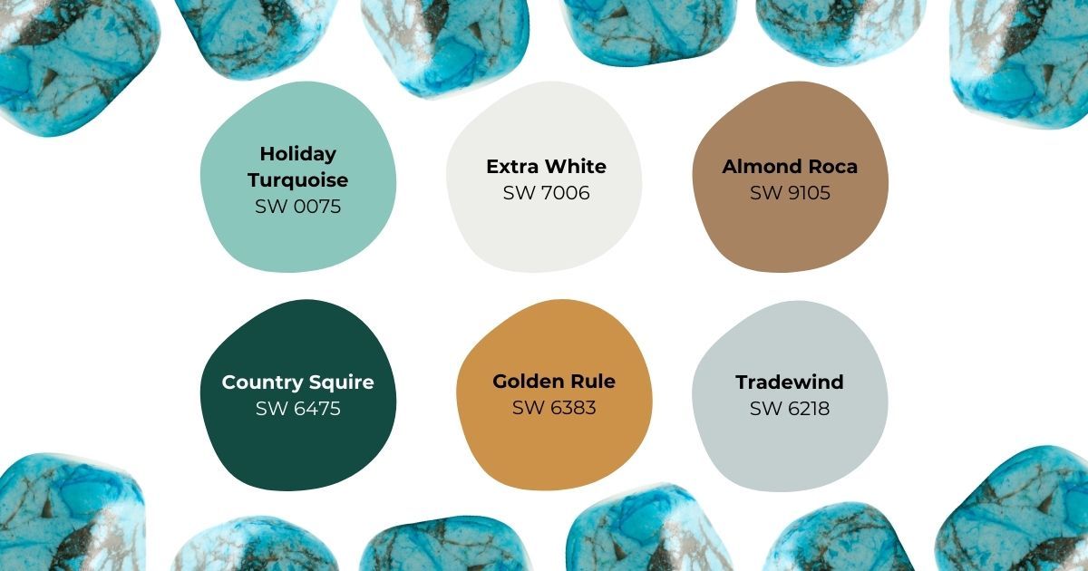 Turquoise birthstone inspired color palette by sherwin williams