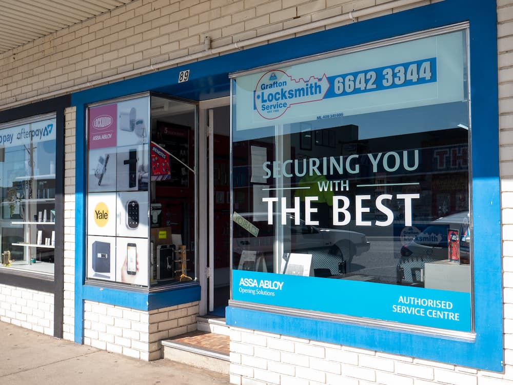 Grafton Locksmith Front Of Shop — Locksmith & Key Cutting Services in Grafton, NSW
