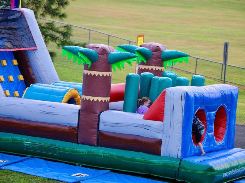 Obstacle course with inflatable trees — Inflatable Activities in Gympie, QLD