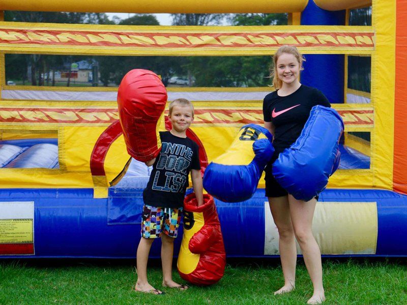 Siblings outside the boxing ring — Inflatable Activities in Gympie, QLD