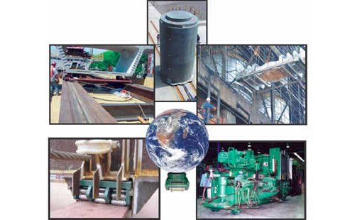 Un collage de imágenes muestra un globo terráqueo y un motor verde.