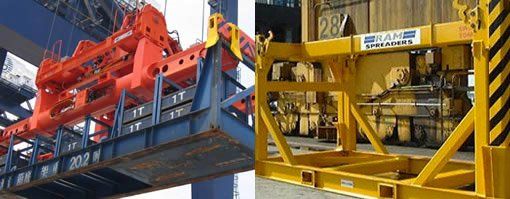 Una grúa está levantando una gran pieza de metal.