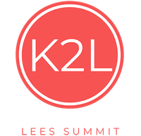 A logo for k2l lees summit in a red circle