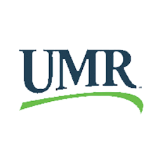 The umr logo is blue and green with a green stripe.