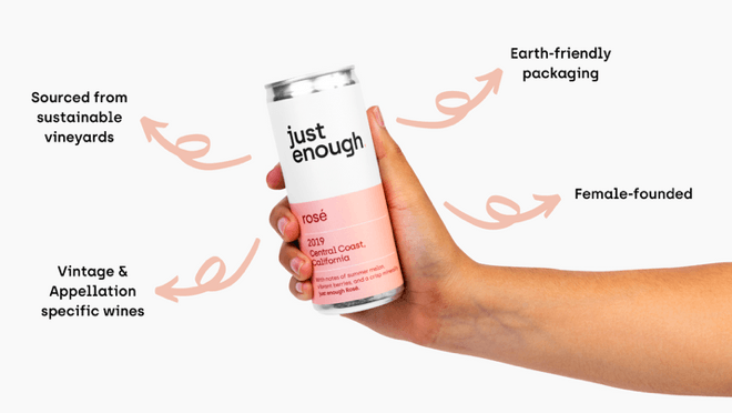 Just Enough Wines- A sustainably minded brand created for people to enjoy anywhere, at any given tim
