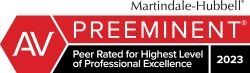 Martindale-Hubbell Preeminent AV - Peer Rated for Highest Level of Professional Excellence