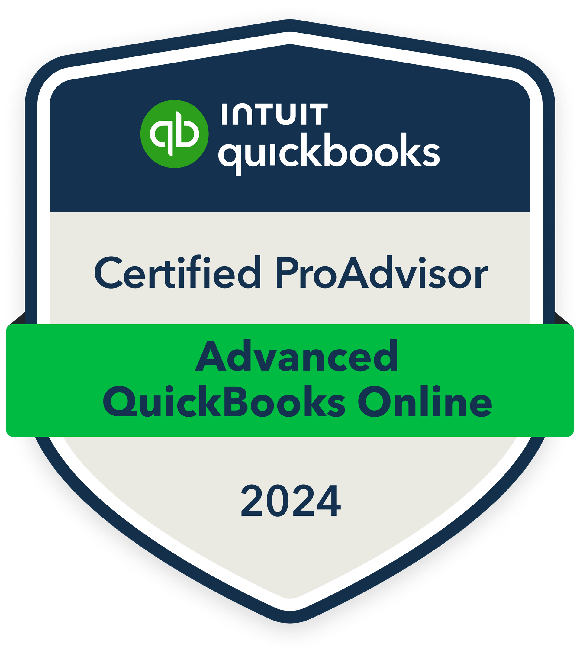 A badge that says certified proadvisor advanced quickbooks online 2024