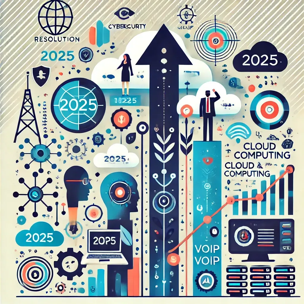An illustration representing IT resolutions for businesses in 2025