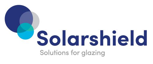 The s
Solarshield logo is a solution for glazing.