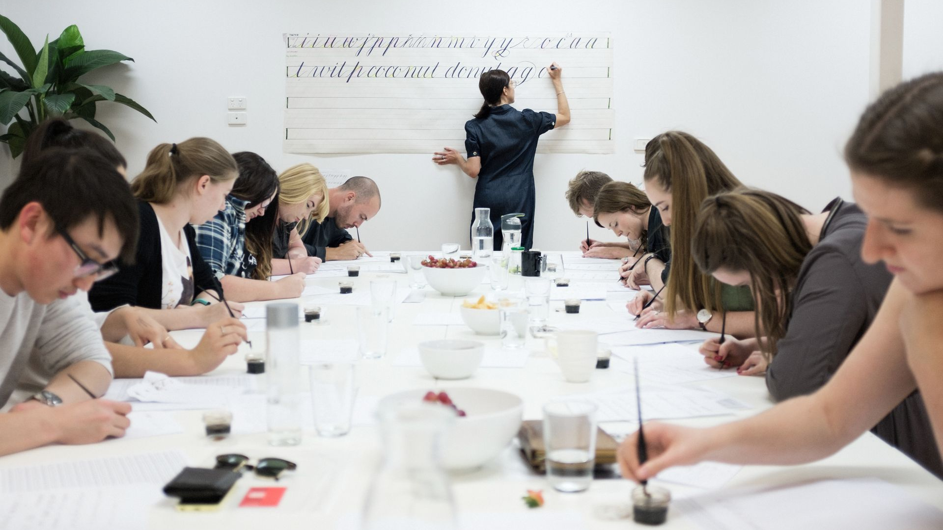 Image of Copperplate calligraphy announcing my course called 