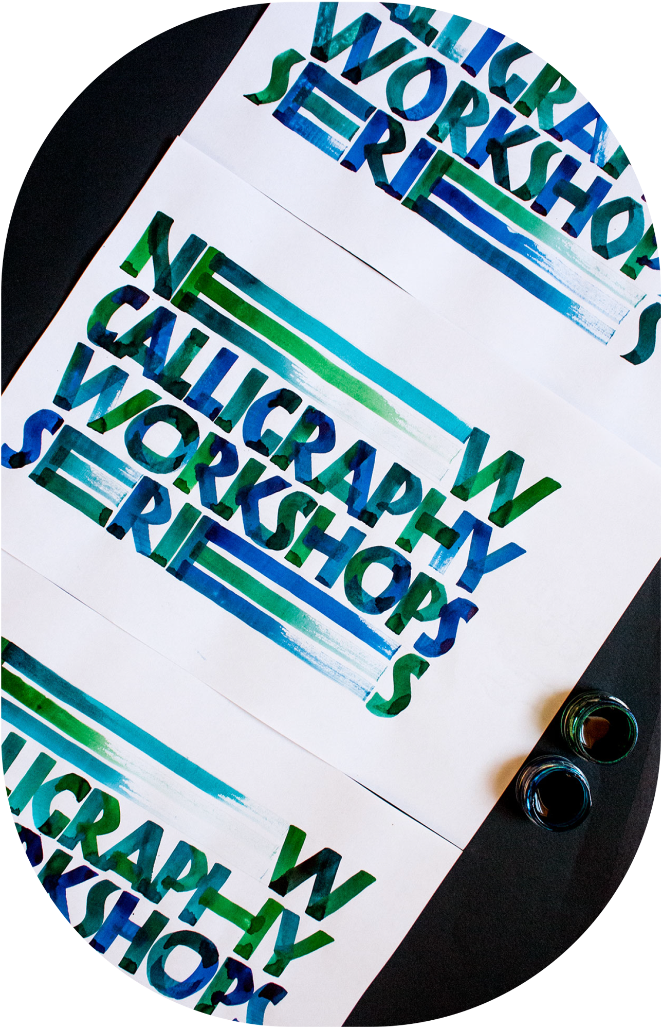 Neuland calligraphy design with the message 'New calligraphy workshops'.