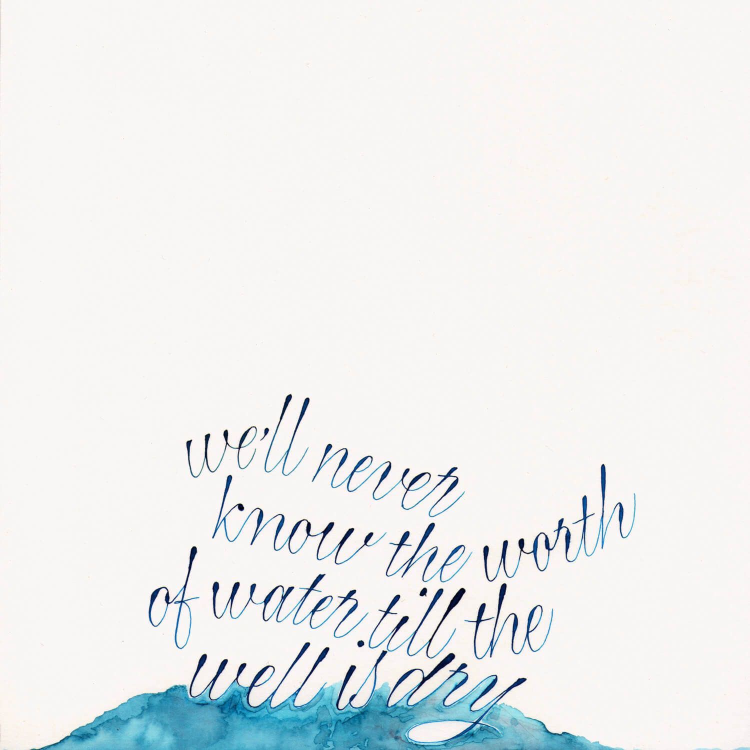 'Melbourne' brush calligraphy using Dr Martin's Bleedproof white on a black texture cardboard.