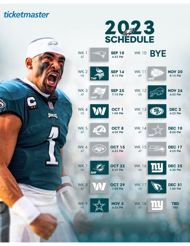 Philadelphia Eagles - Pacotes de viagem, ingressos, Programa de