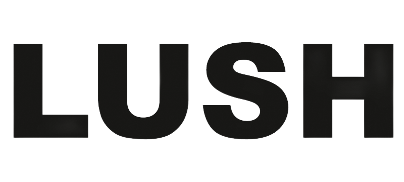 LUSH logo in black, bold sans-serif font, on a white background.