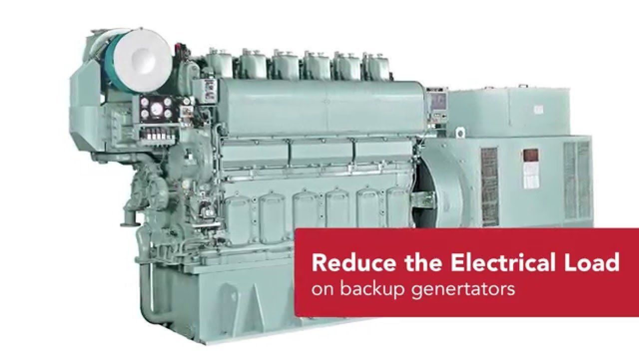 A picture of a generator that says reduce the electrical load on backup generators