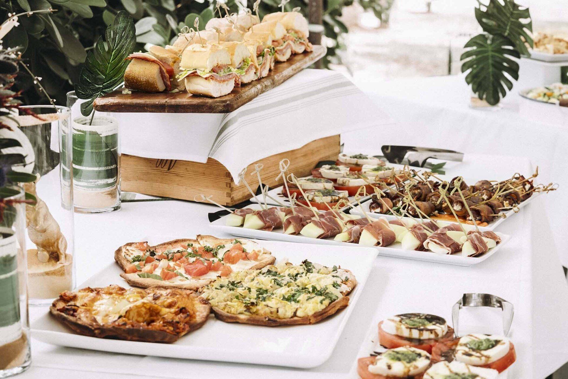 There are many different types of food on the table.