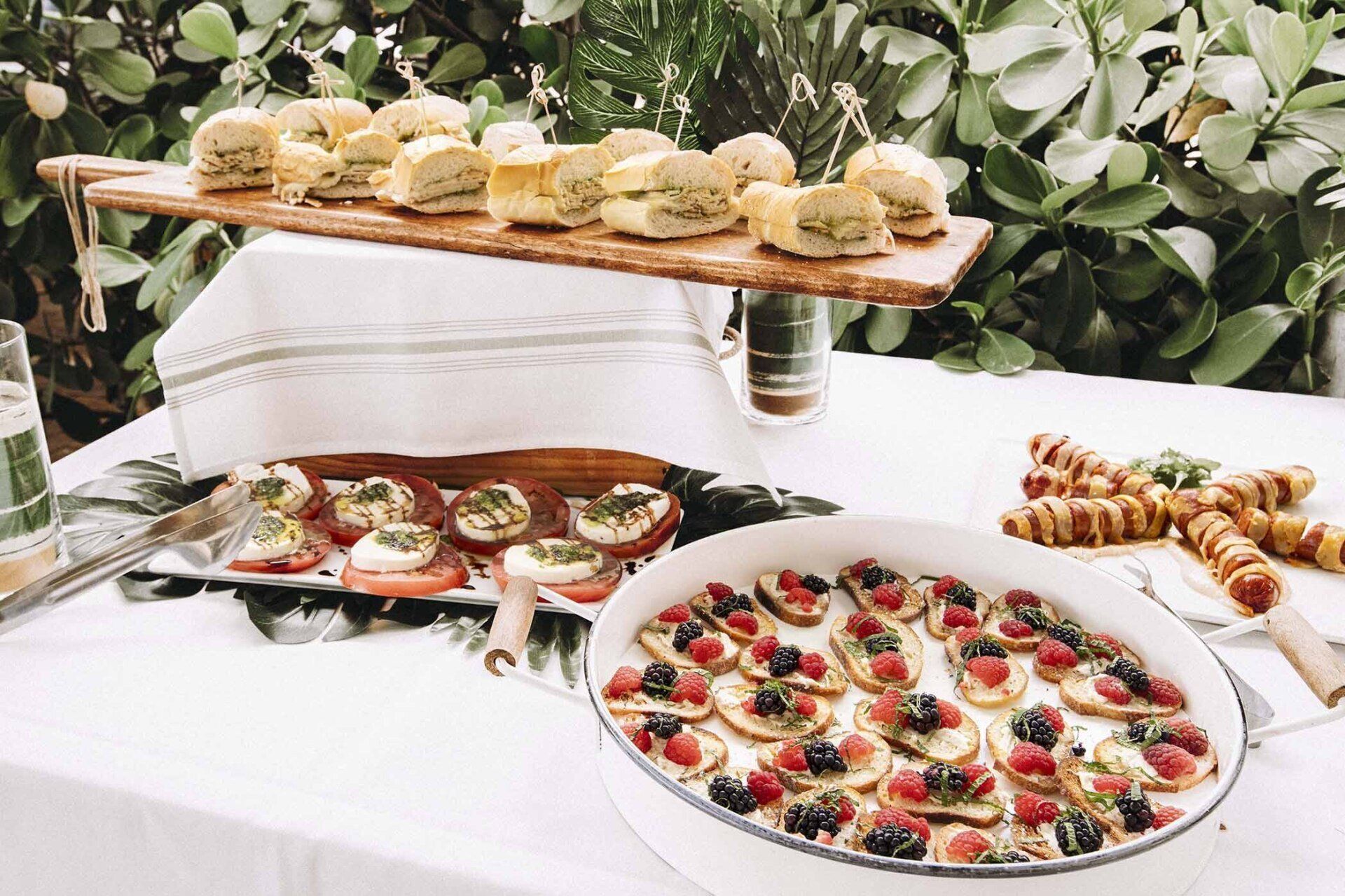 There are many different types of food on the table.