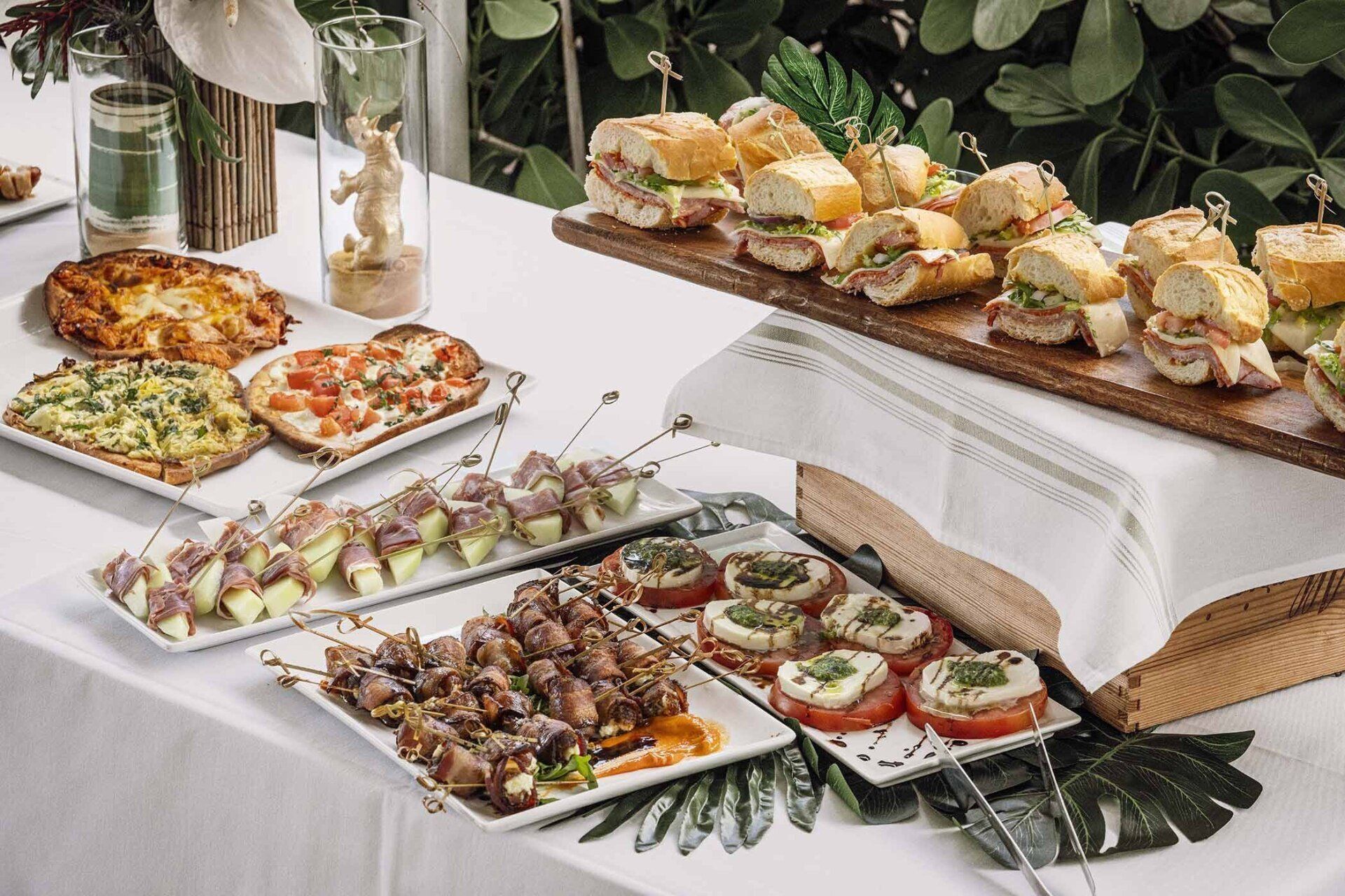 There are many different types of food on the table.