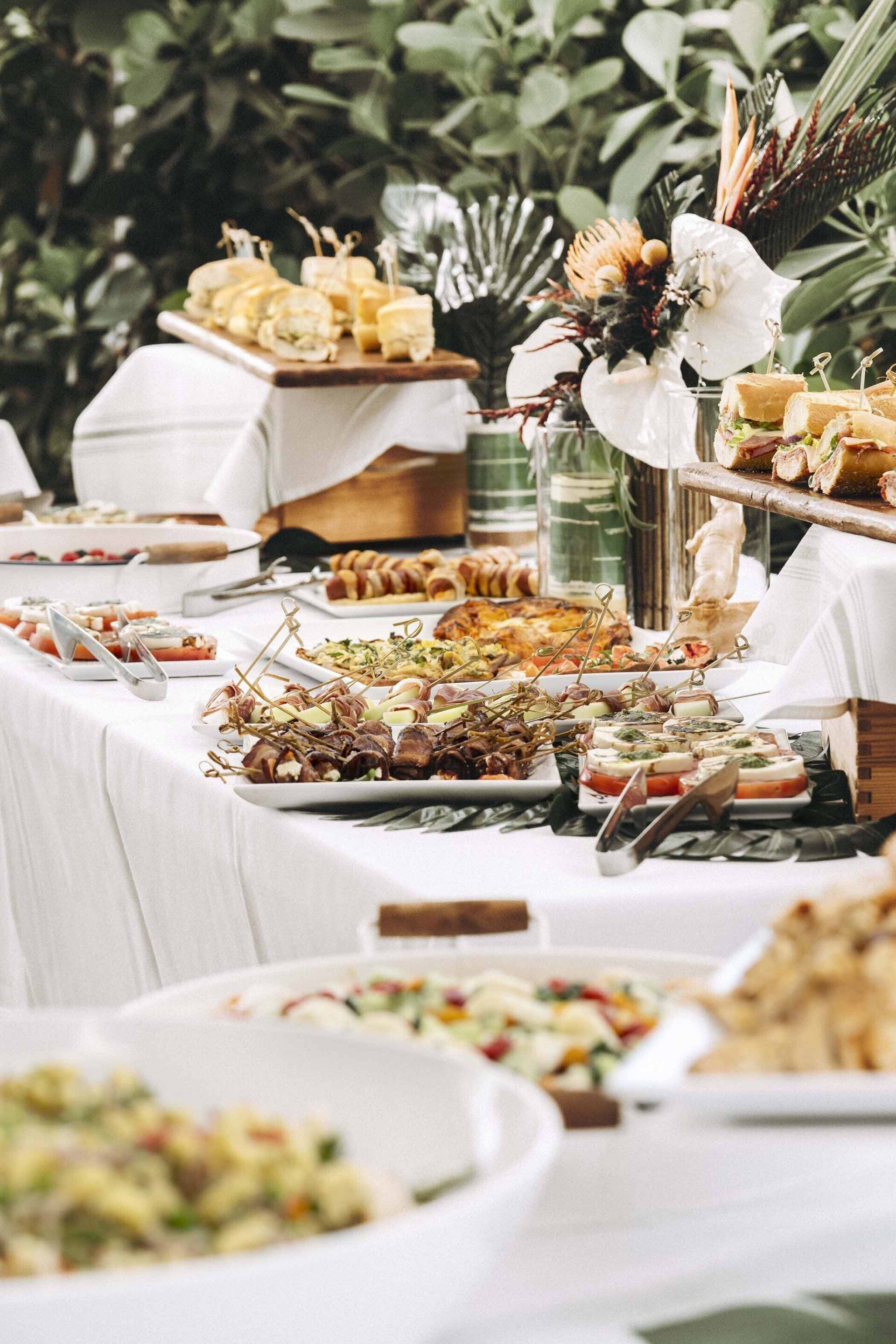 There are many different types of food on the table.