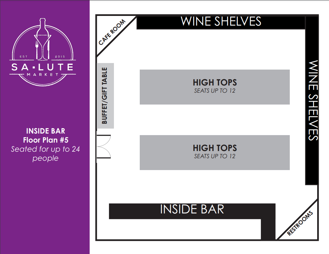 A black and white floor plan of a bar room