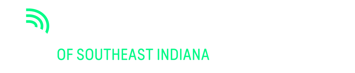 The logo for the university of southeast indiana is green and white.