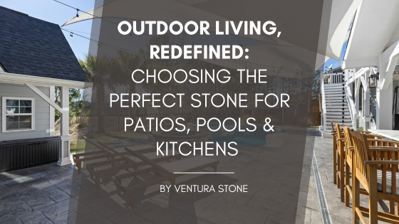 A backyard patio area with the text