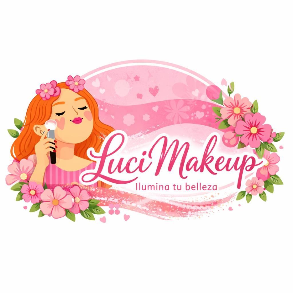 Logotipo de Luci Makeup que presenta una ilustración 